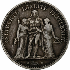 Coin, France, Hercule, 5 Francs, 1875, Bordeaux, VF(30-35), Silver, KM:820.2