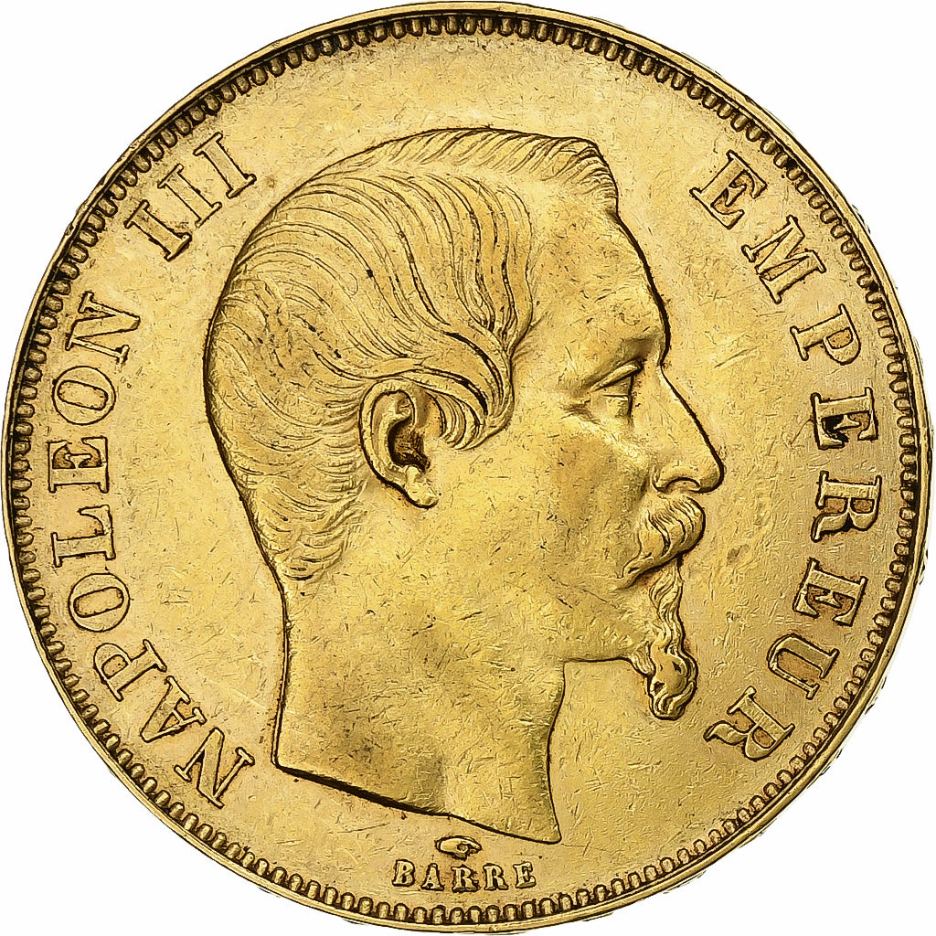 France, Napoleon III, 50 Francs, Napoléon III, 1858, Paris, Gold, EF(40-45)