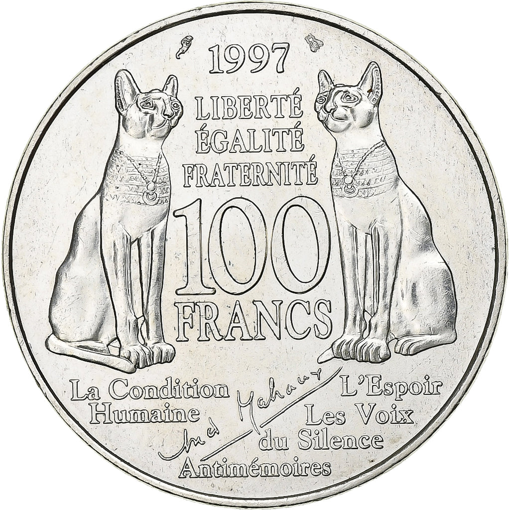Münze, Frankreich, André Malraux, 100 Francs, 1997, Paris, VZ, Silber