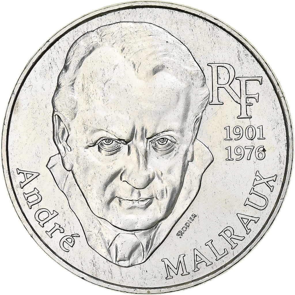 Munten, Frankrijk, André Malraux, 100 Francs, 1997, Paris, PR, Zilver, KM:1188