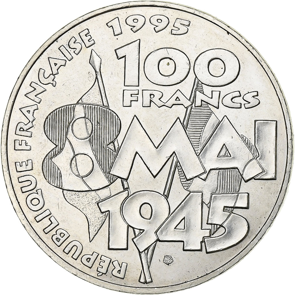 Coin, France, 8 mai 1945, 100 Francs, 1995, AU(55-58), Silver, KM:1116.1