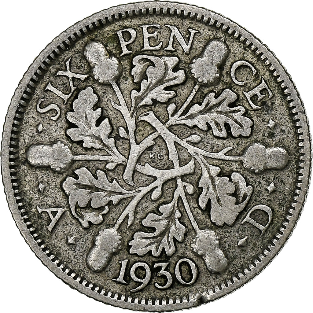 Moeda, Grã-Bretanha, George V, 6 Pence, 1930, VF(30-35), Prata, KM:832