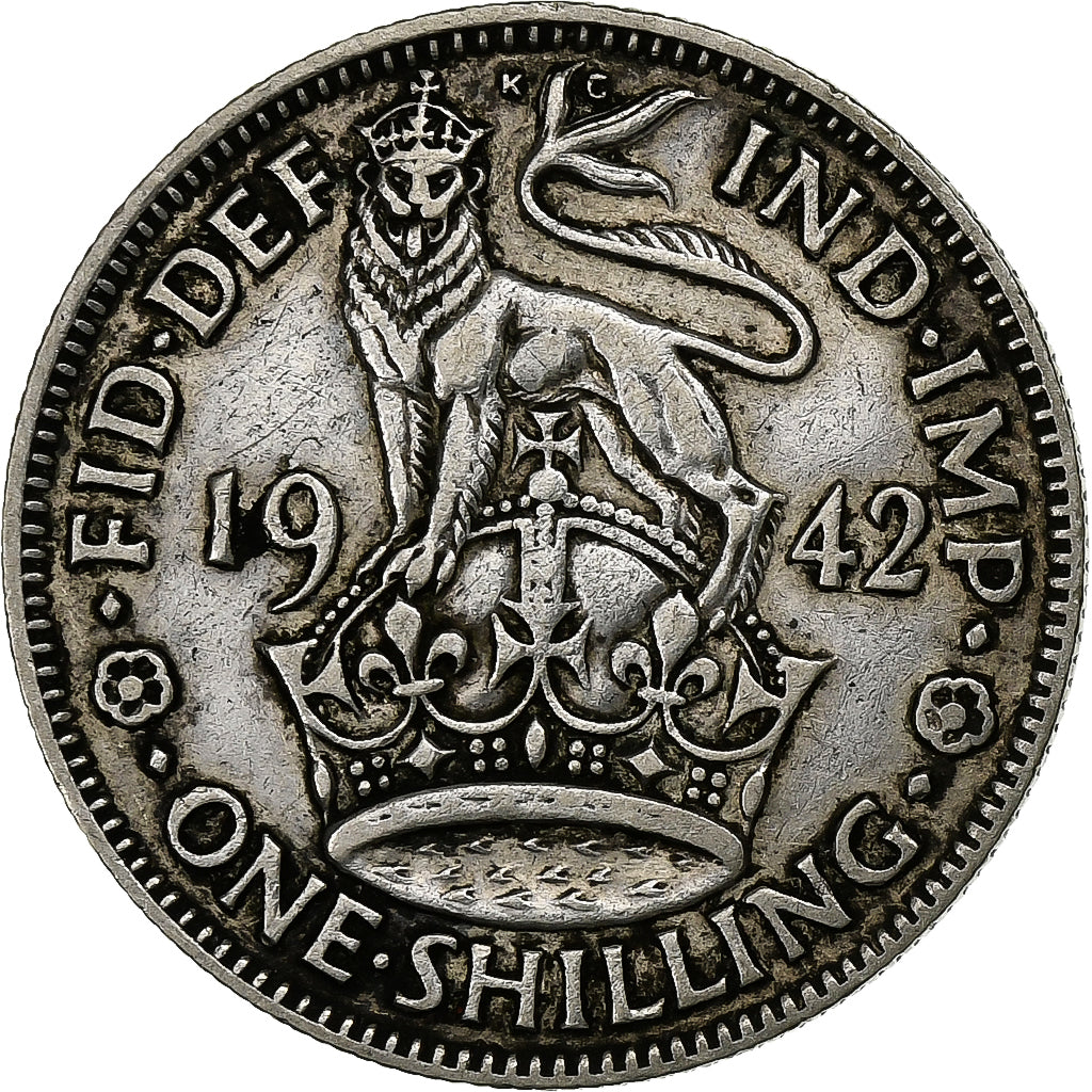 Coin, Great Britain, George VI, Shilling, 1942, EF(40-45), Silver, KM:853