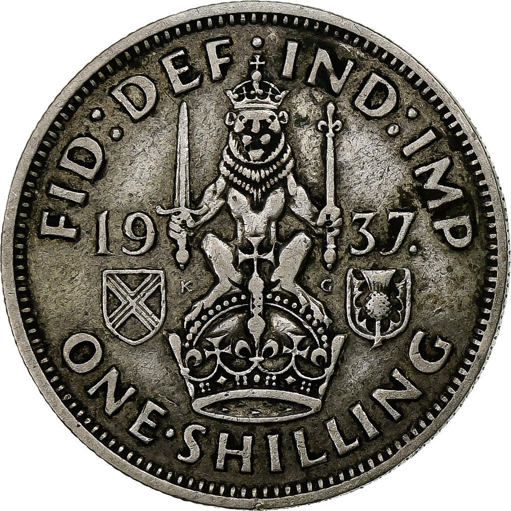 Moneda, Gran Bretaña, George VI, Shilling, 1937, MBC, Plata, KM:854