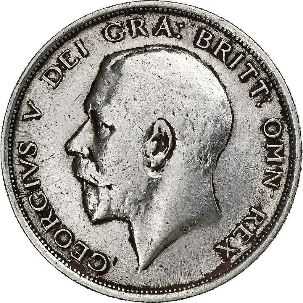 Great Britain, George V, 1/2 Crown, 1916, Silver, VF(30-35), KM:818.1