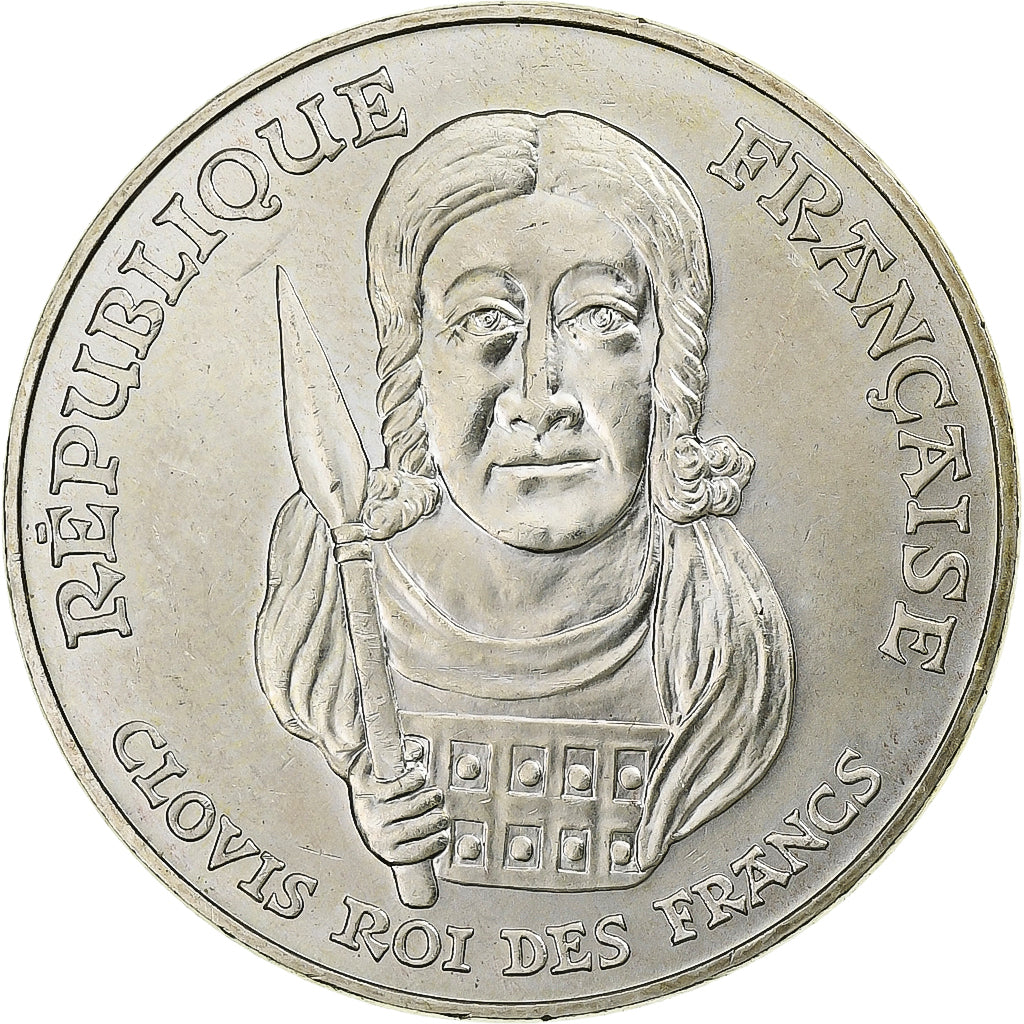 Moeda, França, Clovis, 100 Francs, 1996, FDC, MS(65-70), Prata, KM:1180