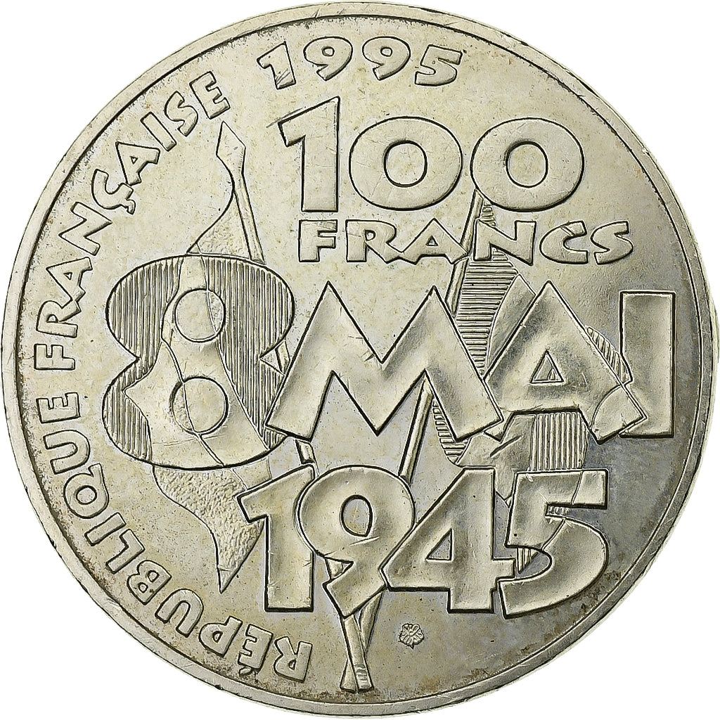 Coin, France, 8 mai 1945, 100 Francs, 1995, Paris, MS(60-62), Silver, KM:1116.1