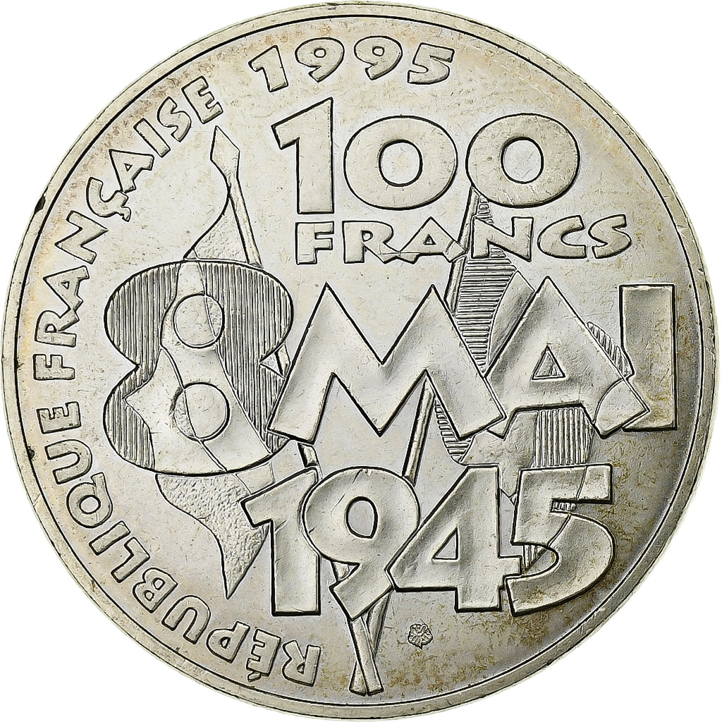 Coin, France, 8 mai 1945, 100 Francs, 1995, Paris, MS(60-62), Silver, KM:1116.1