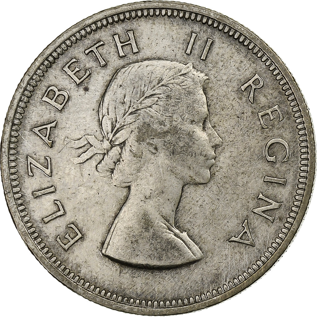 South Africa, Elizabeth II, 2-1/2 Shillings, 1953, Silver, EF(40-45), KM:51