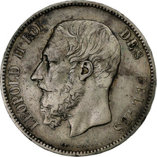 Moneta, Belgio, Leopold II, 5 Francs, 5 Frank, 1870, MB+, Argento, KM:24