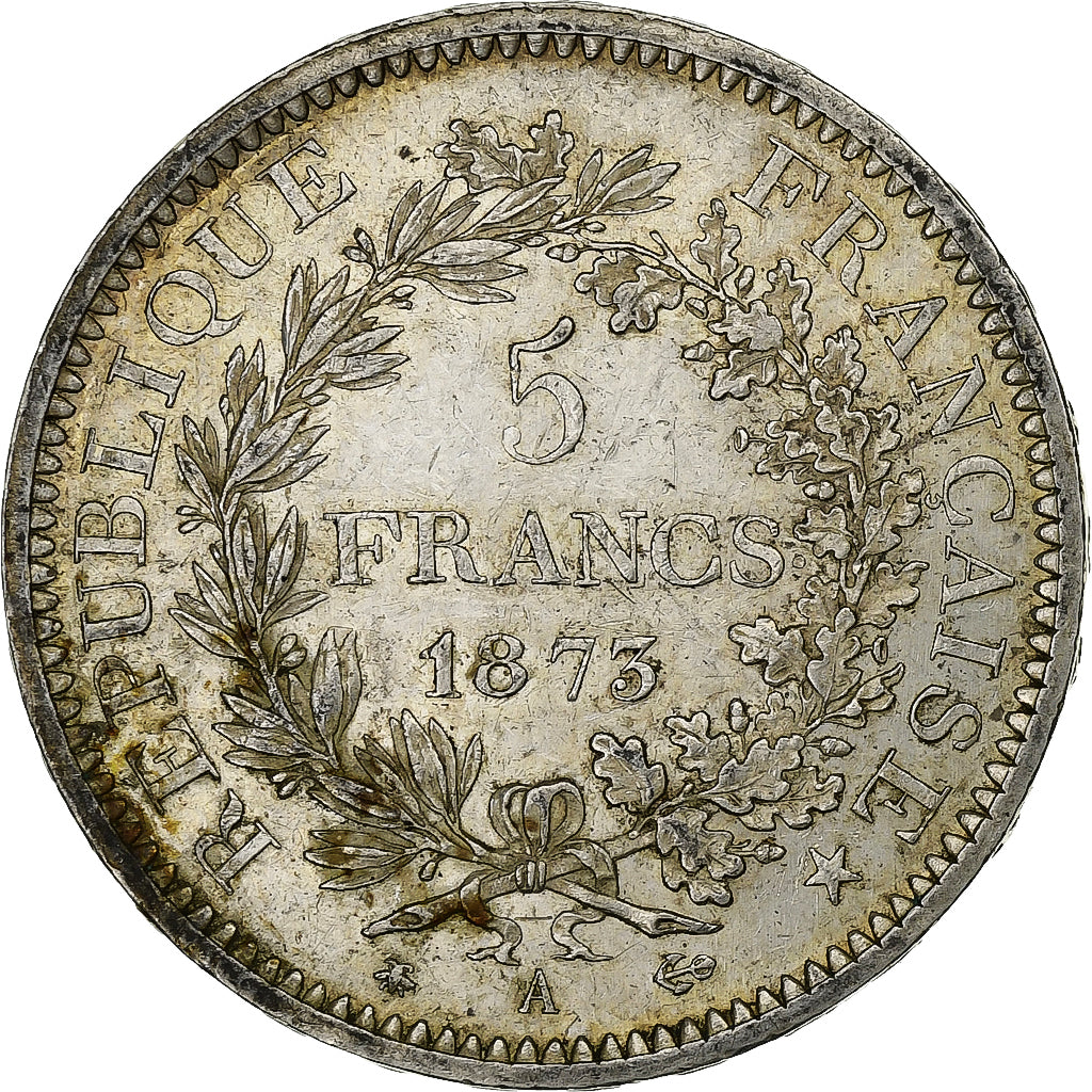 Moneta, Francia, Hercule, 5 Francs, 1873, Paris, BB, Argento, KM:820.1