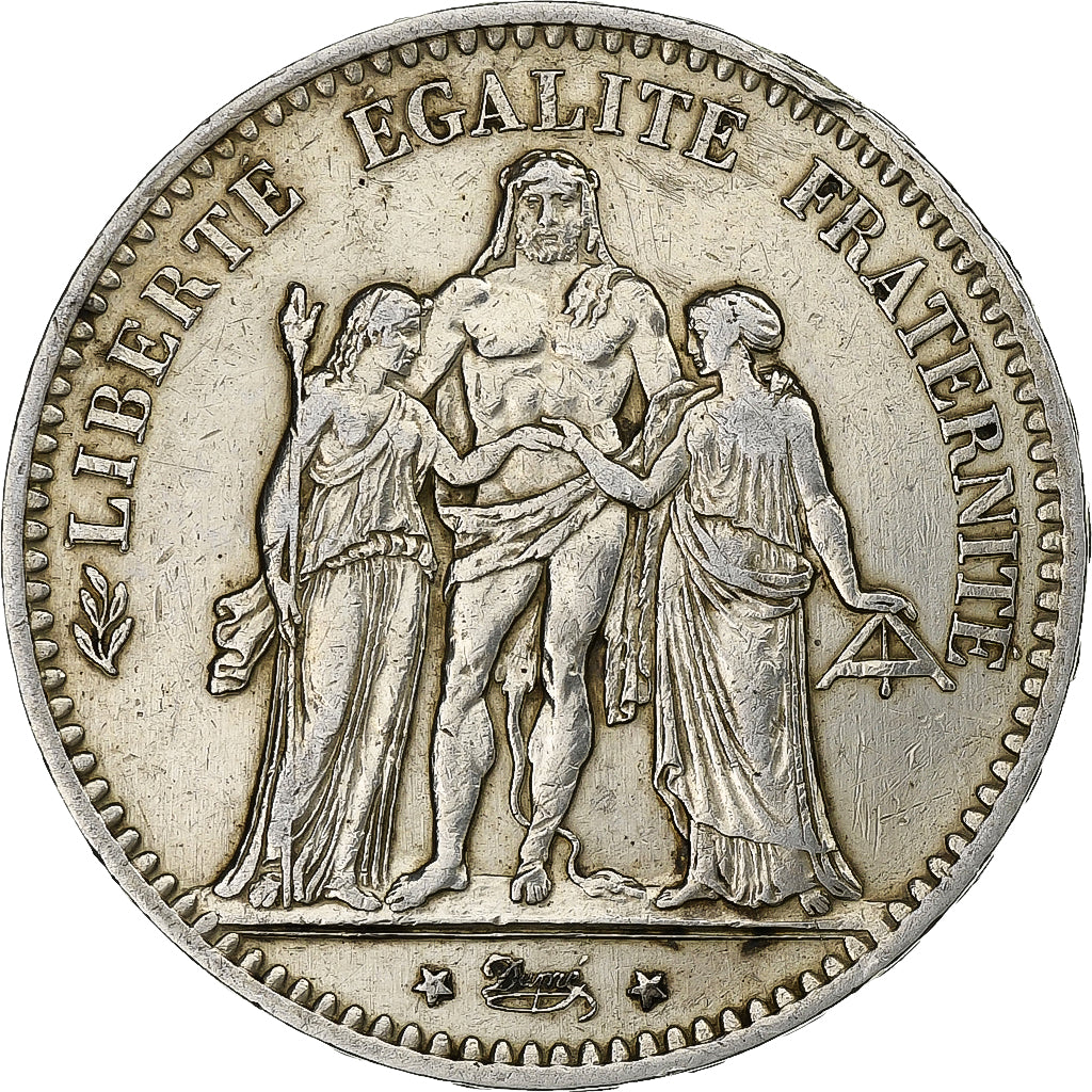 Frankreich, 5 Francs, Hercule, 1875, Paris, Silber, SS, Gadoury:745a, KM:820.1