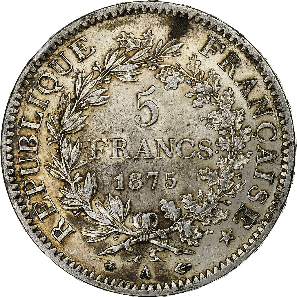 Frankreich, 5 Francs, Hercule, 1875, Paris, Silber, SS, Gadoury:745a, KM:820.1
