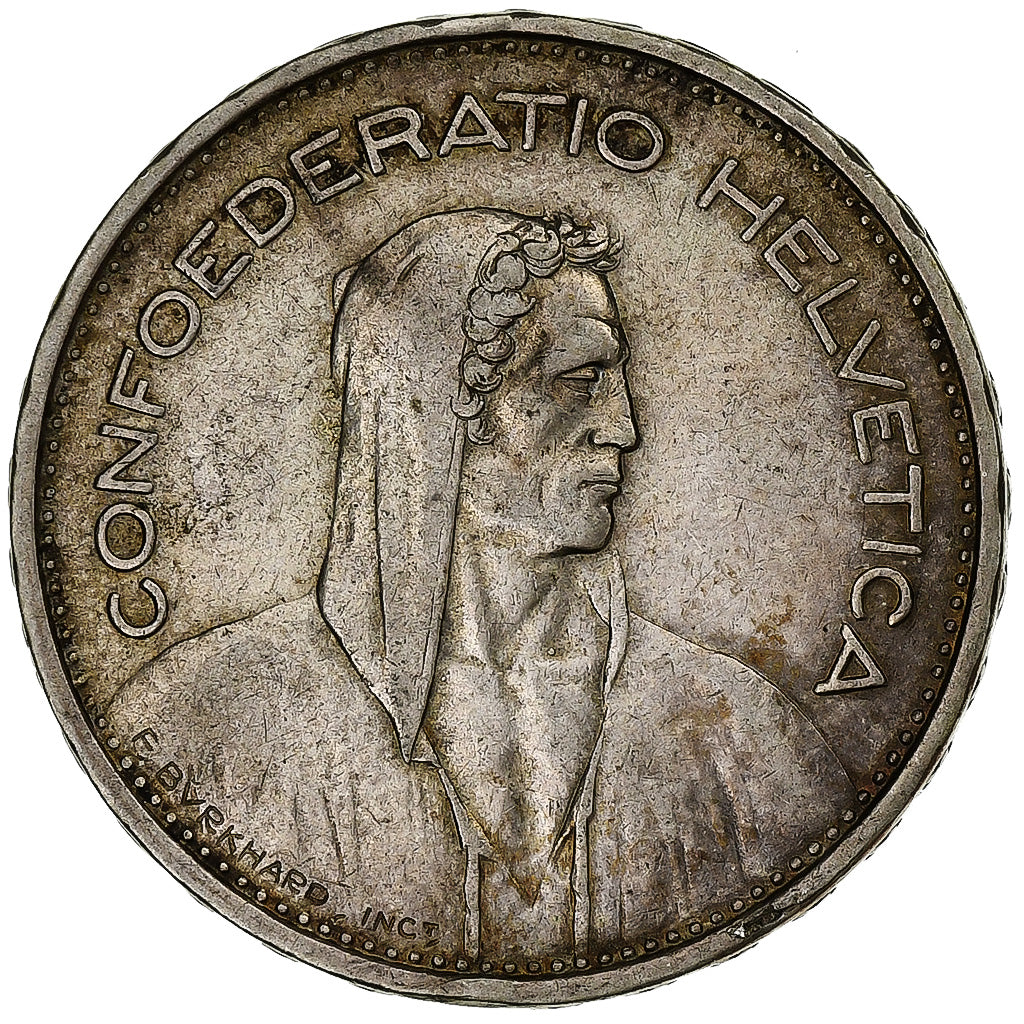 Coin, Switzerland, 5 Francs, 1933, Bern, VF(30-35), Silver, KM:40