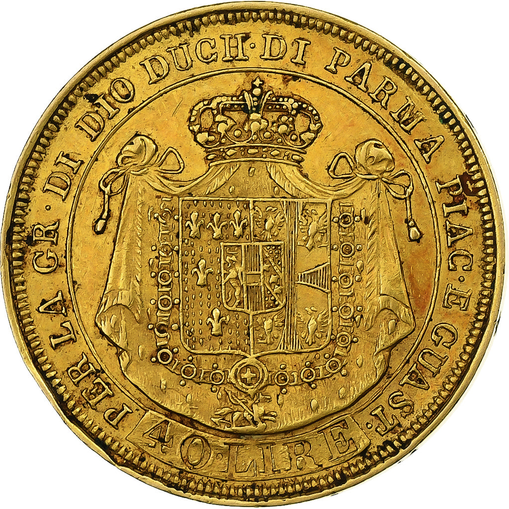 DEPARTAMENTY WŁOSKIE, PARMA, Maria Luigia, 40 Lire, 1821, Parma, Złoto