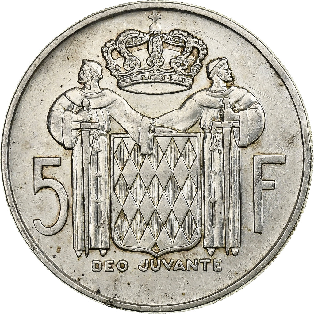 Coin, Monaco, Rainier III, 5 Francs, 1966, AU(50-53), Silver, KM:141, Gadoury:MC