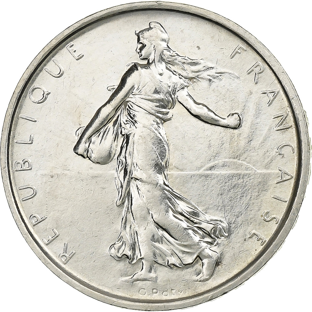 Francja, 5 Francs, Semeuse, 1969, Paris, Srebro, MS(60-62), Gadoury:770, KM:926