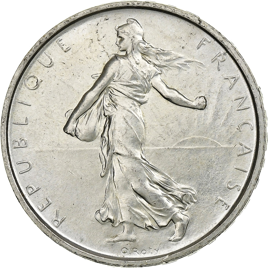 Moneda, Francia, Semeuse, 5 Francs, 1963, Paris, EBC+, Plata, KM:926