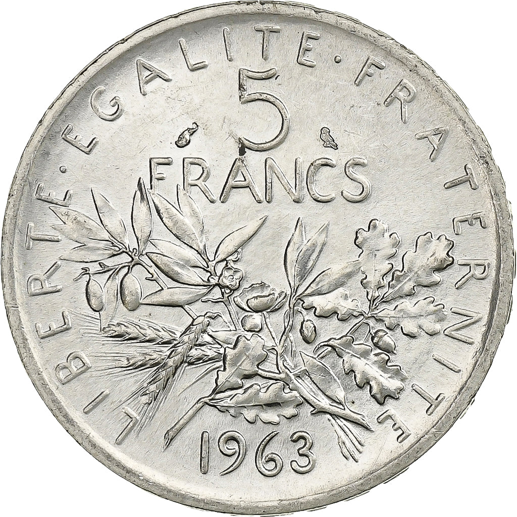 Coin, France, Semeuse, 5 Francs, 1963, Paris, MS(60-62), Silver, KM:926