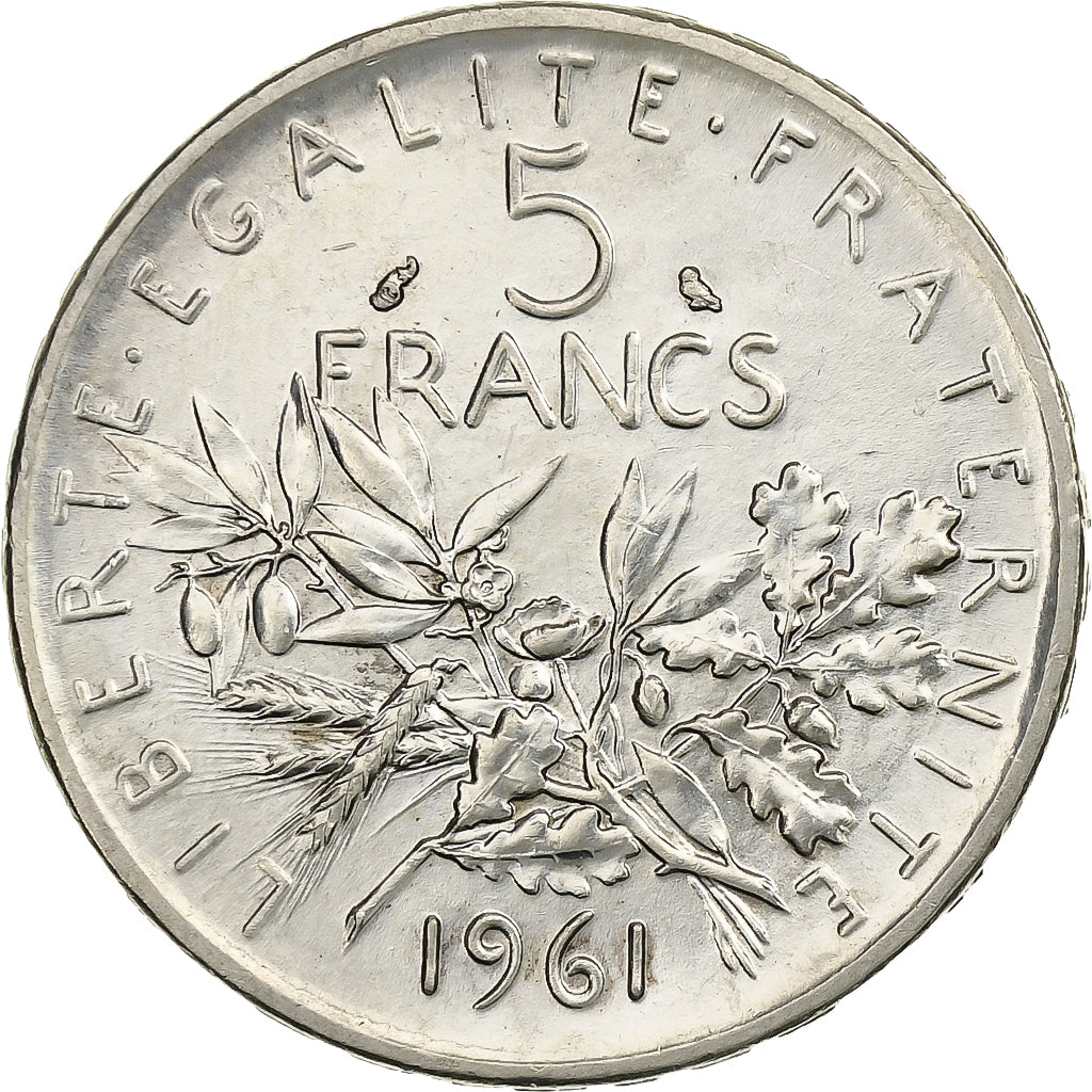 Coin, France, Semeuse, 5 Francs, 1961, Paris, MS(60-62), Silver, KM:926