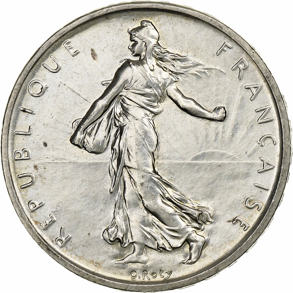 Munten, Frankrijk, Semeuse, 5 Francs, 1960, PR+, Zilver, KM:926, Gadoury:770