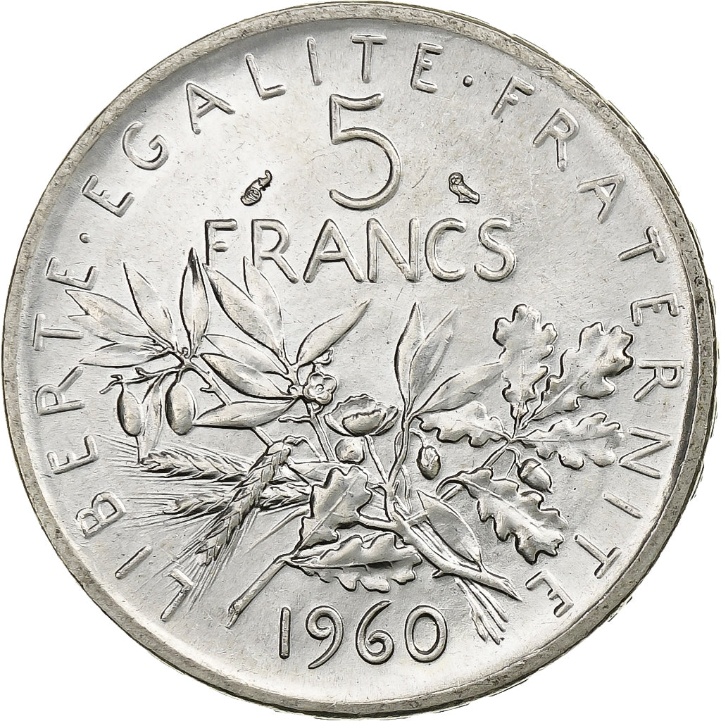 Monnaie, France, Semeuse, 5 Francs, 1960, SUP+, Argent, Gadoury:770, KM:926