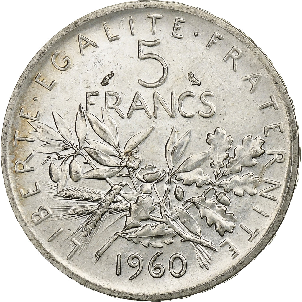 Monnaie, France, Semeuse, 5 Francs, 1960, SUP+, Argent, Gadoury:770, KM:926
