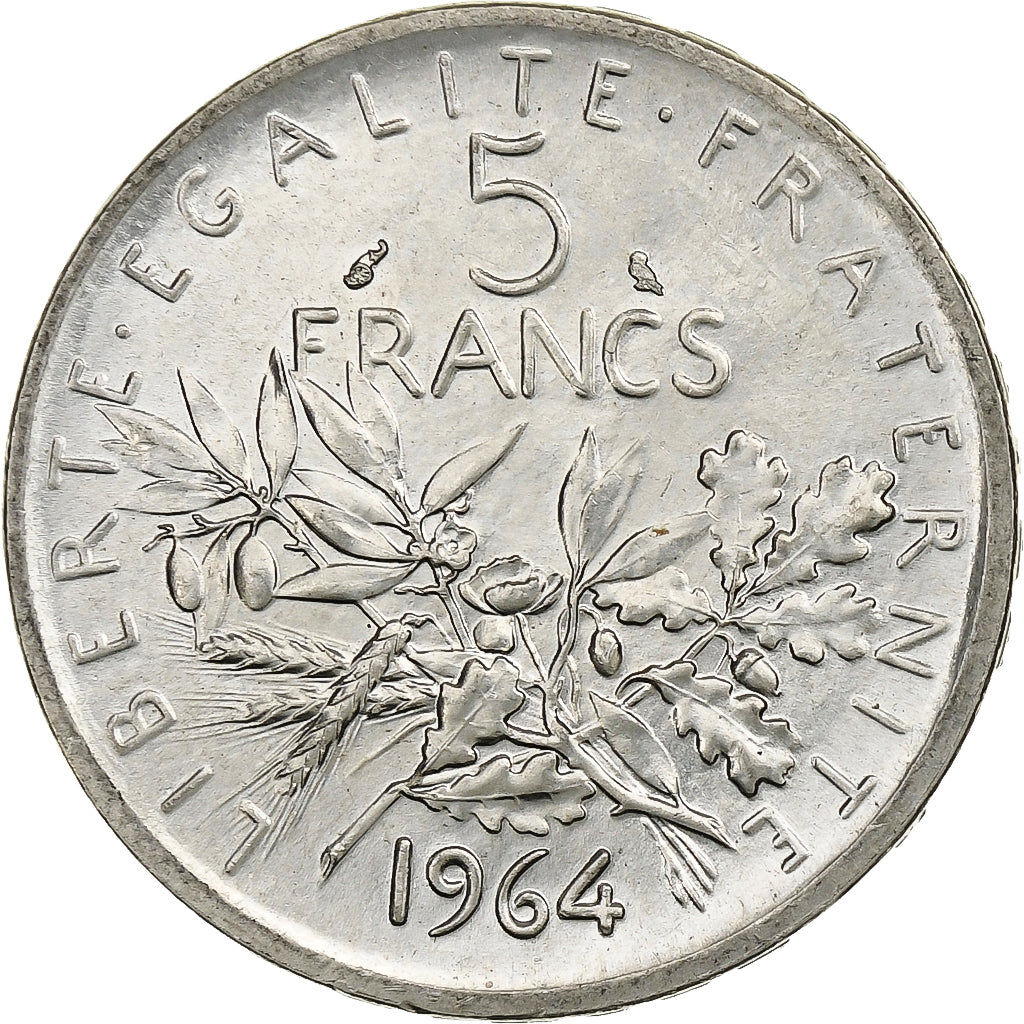 Coin, France, Semeuse, 5 Francs, 1964, Paris, MS(60-62), Silver, KM:926