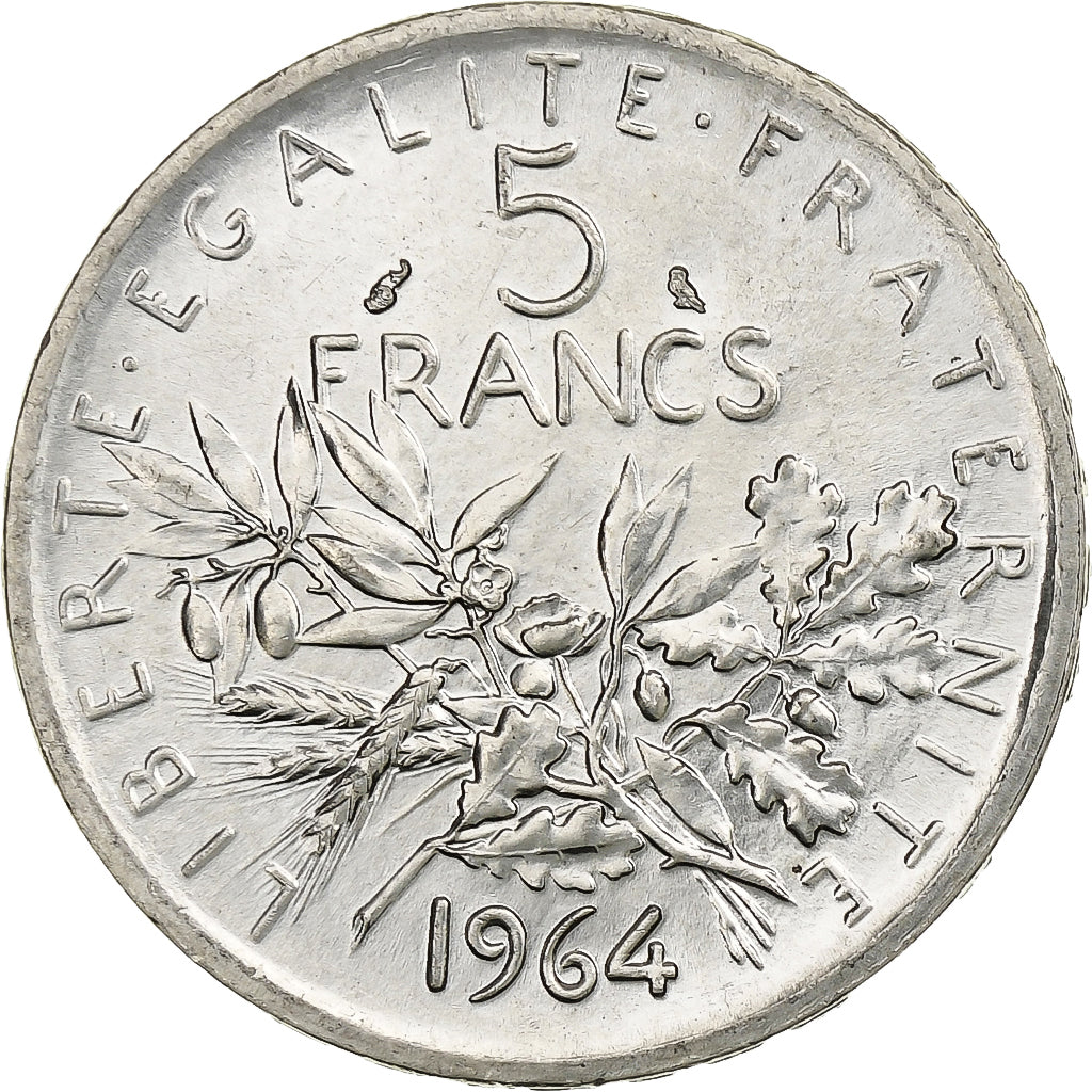 Münze, Frankreich, Semeuse, 5 Francs, 1964, Paris, VZ+, Silber, KM:926
