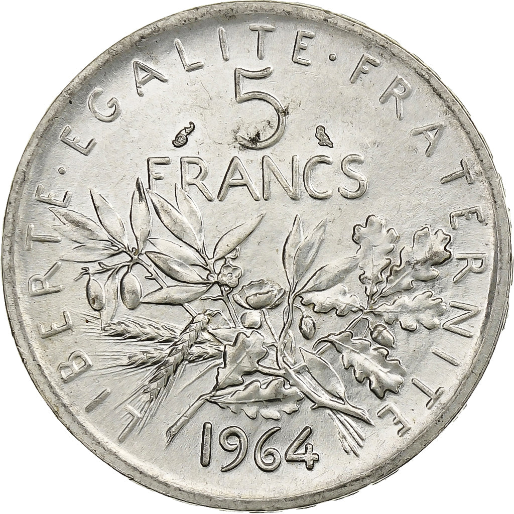 Coin, France, Semeuse, 5 Francs, 1964, Paris, MS(60-62), Silver, KM:926