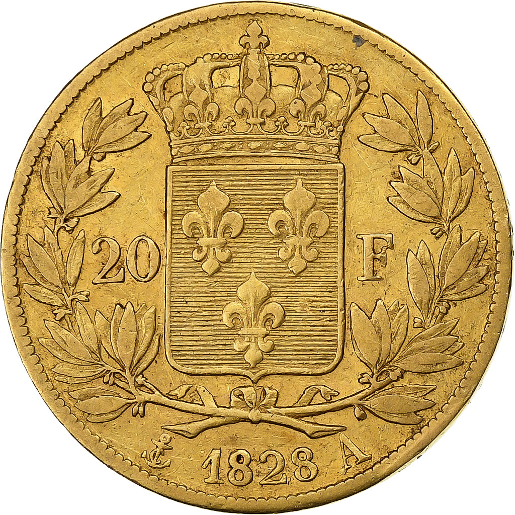 France, Charles X, 20 Francs, 1828, Paris, EF(40-45), Gold, KM:726.1
