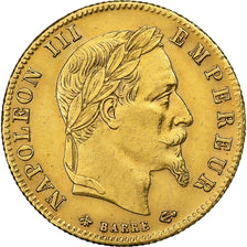 France, Napoleon III, 5 Francs, 1866, Paris, AU(50-53), Gold, KM:803.1
