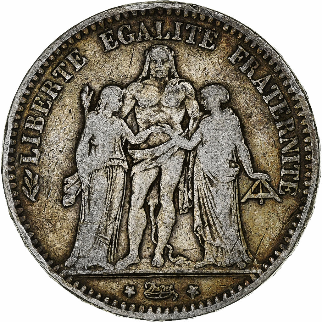Coin, France, Hercule, 5 Francs, 1874, Bordeaux, VF(30-35), Silver, KM:820.2