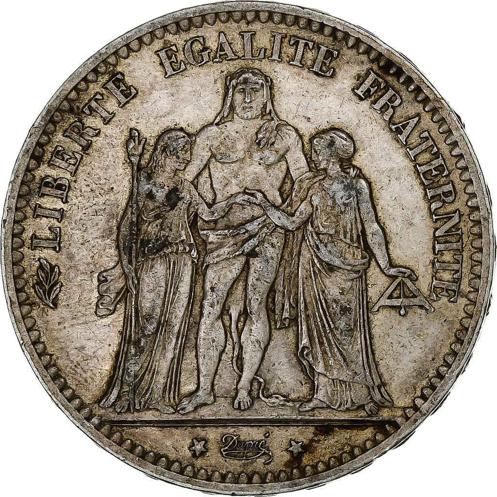 Coin, France, Hercule, 5 Francs, 1876, Paris, VF(30-35), Silver, KM:820.1