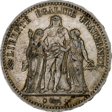 Coin, France, Hercule, 5 Francs, 1876, Paris, VF(30-35), Silver, KM:820.1