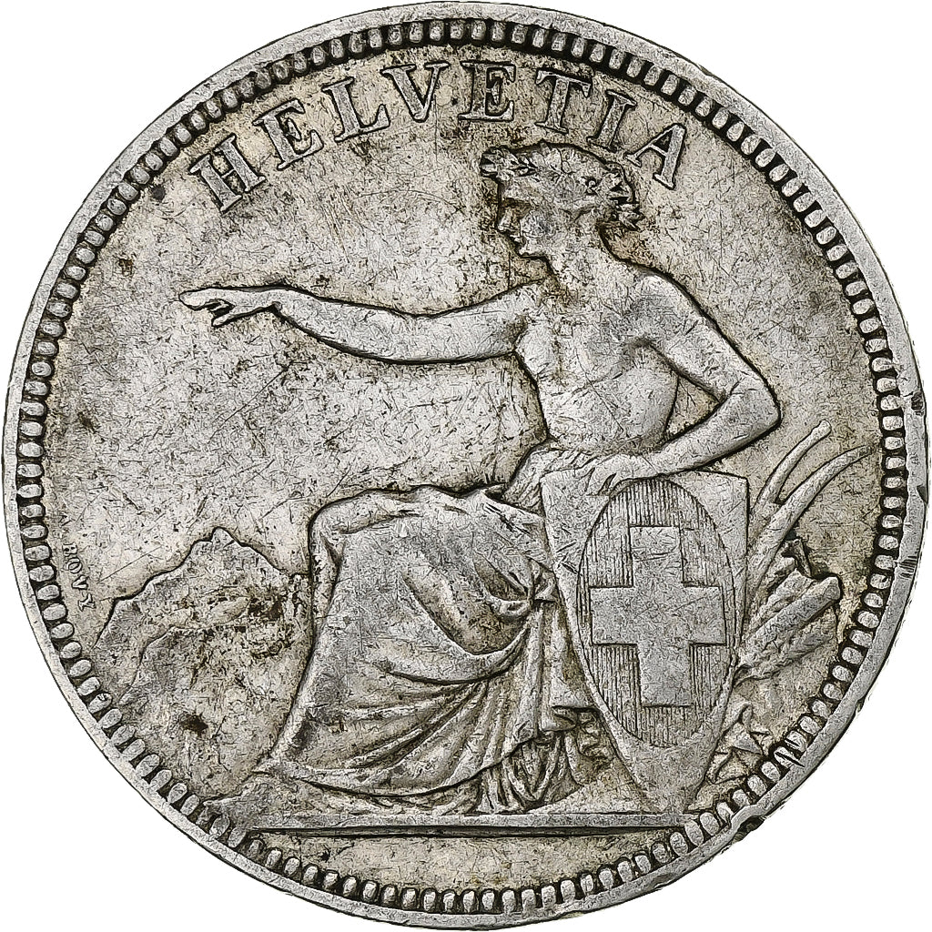 Suisse, 5 Francs, Helvetia, 1874, Bruxelles, Argent, TB+, KM:11