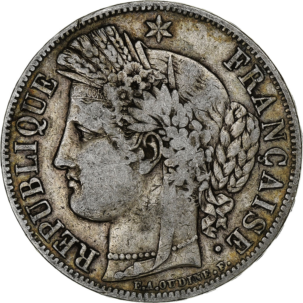 Francia, Cérès, 5 Francs, 1850, Paris, MB+, Argento, KM:761.1, Gadoury:719
