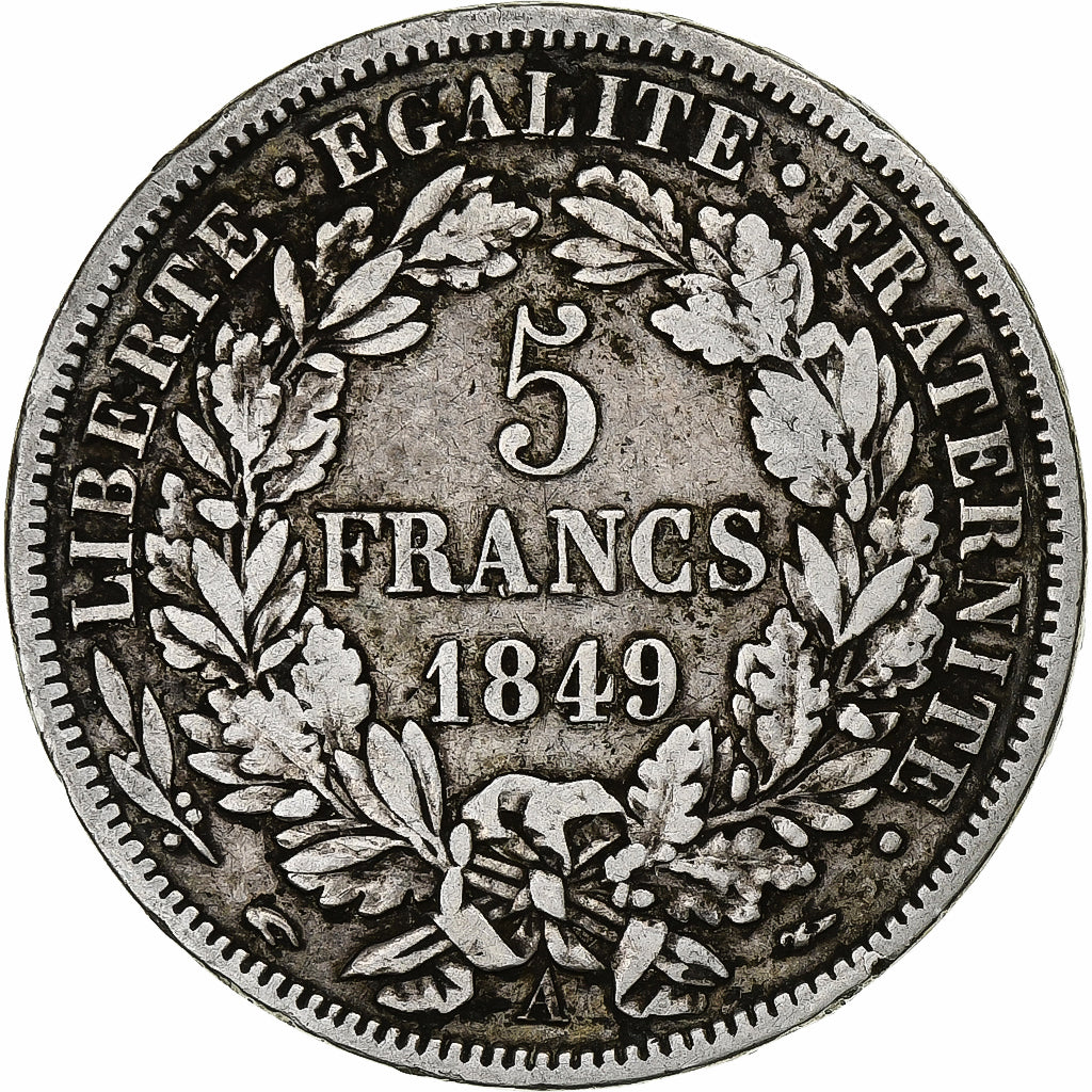 France, Cérès, 5 Francs, 1849, Paris, TB+, Argent, KM:761.1, Gadoury:719