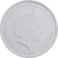 Stati dei Caraibi Orientali, Elizabeth II, 1 Dollar, 1 Oz, 2020, British Royal