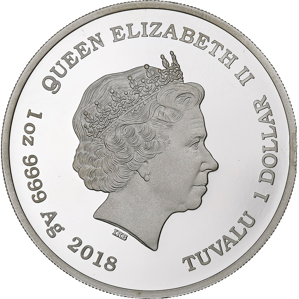 Tuvalu, 1 Dollar, 1 Oz, Blessing Dragon Fu, 2018, 1 Oz, Silver, STGL