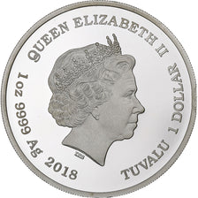 Tuvalu, 1 Dollar, 1 Oz, Blessing Dragon Fu, 2018, 1 Oz, Silver, STGL