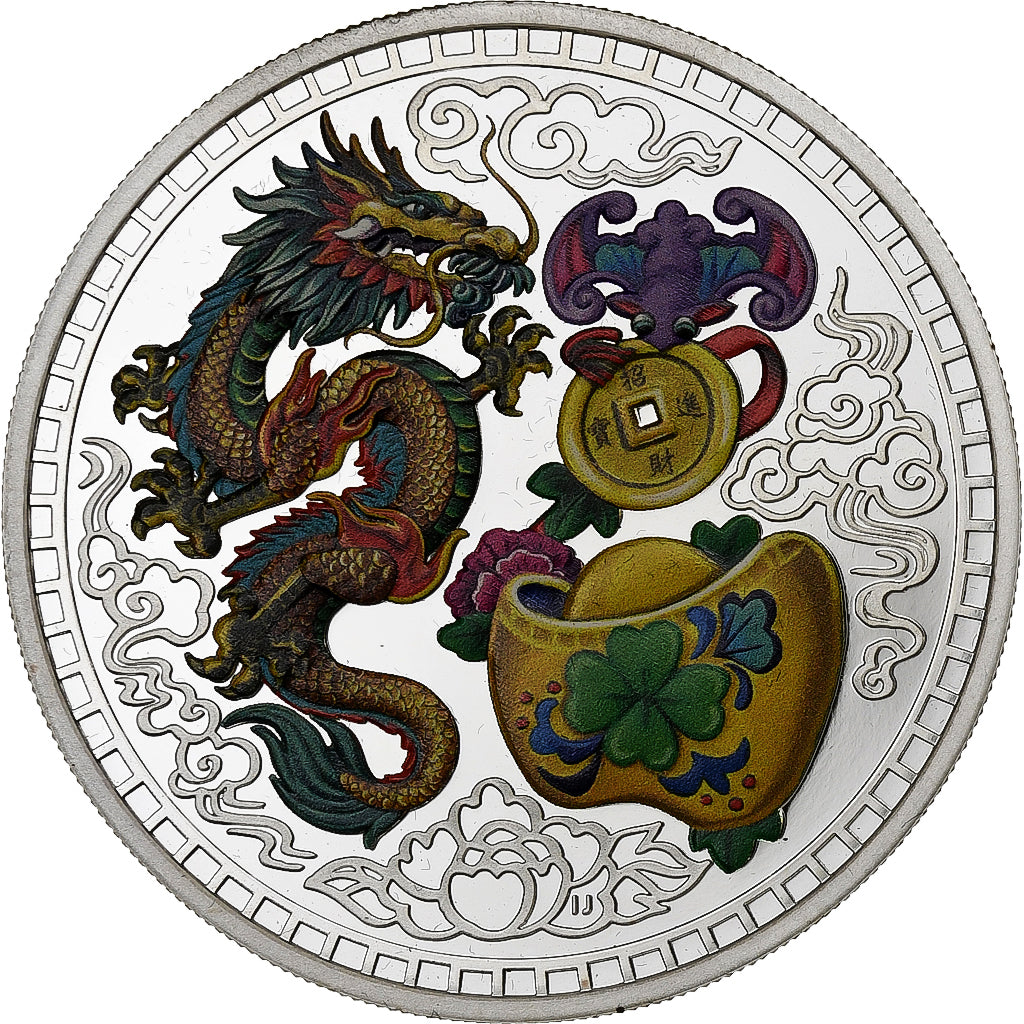 Tuvalu, 1 Dollar, 1 Oz, Blessing Dragon Fu, 2018, 1 Oz, Silver, STGL