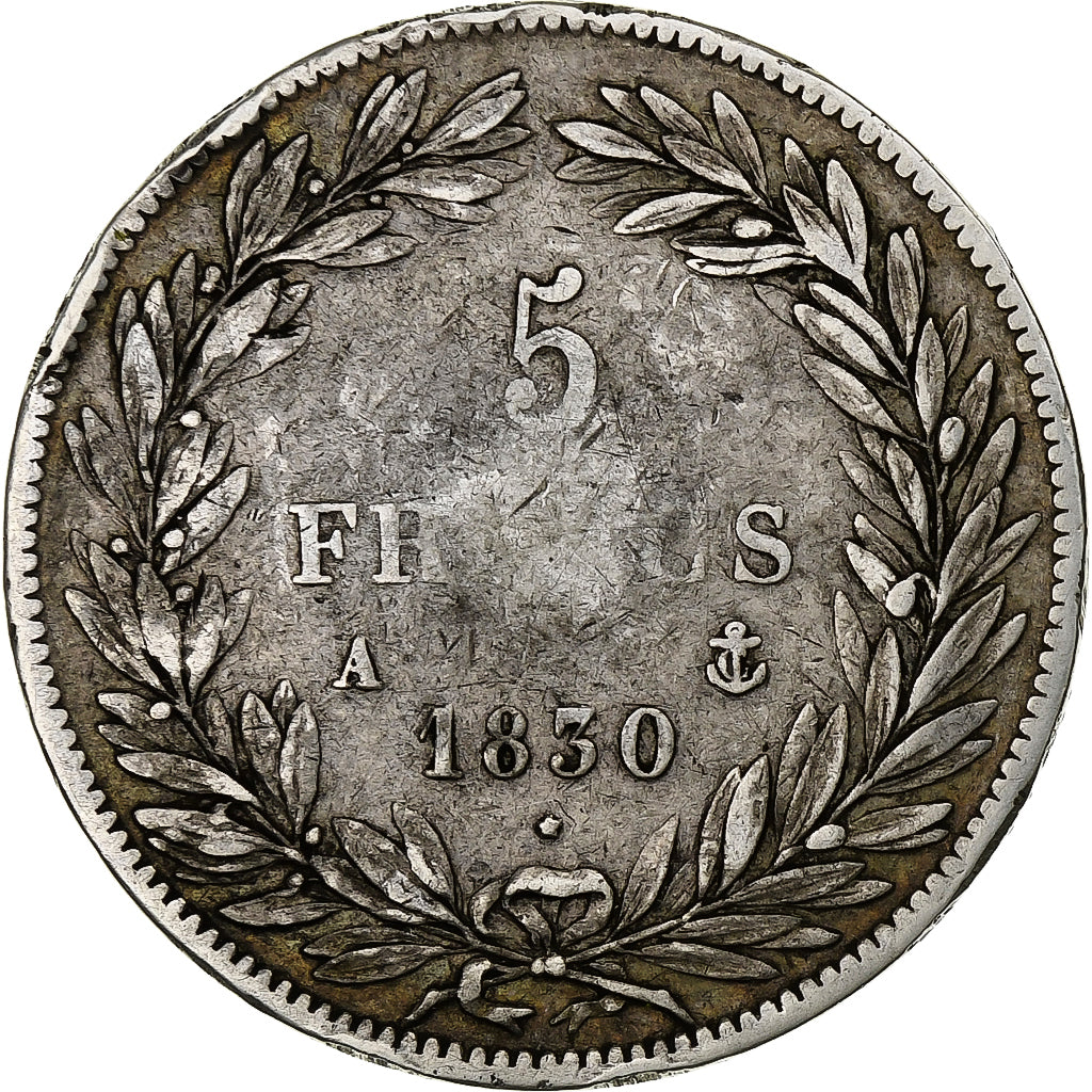 France, Louis-Philippe, 5 Francs, 1830, Paris, VF(30-35), Silver, KM:735.1