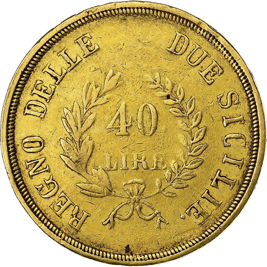 Moneta, STATI ITALIANI, NAPLES, Joachim Murat, 40 Lire, 1813, MB+, Oro, KM:266