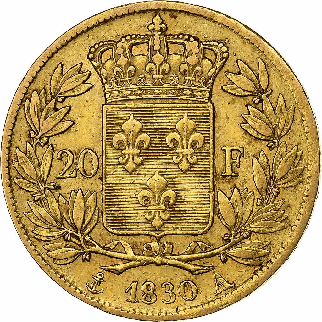 Francia, 20 Francs, Charles X, 1830, Paris, Oro, MBC+, Gadoury:1029, KM:726.1