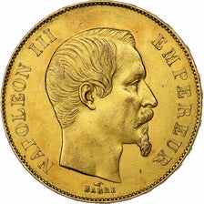 Francia, Napoleon III, 50 Francs, 1855, Paris, Oro, BB+, KM:785.1