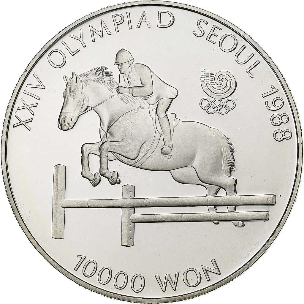 Coin, KOREA-SOUTH, 1988 Olympics, 10000 Won, 1988, BE, MS(65-70), Silver, KM:75