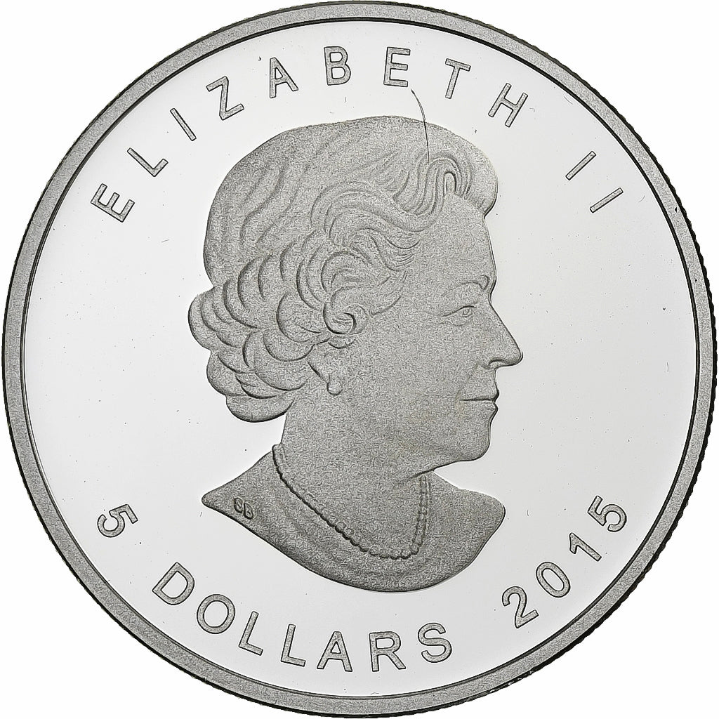 Canada, 5 dollars, 1 oz, Ours Polaire et Ourson, 2015, Proof, Silver, MS(64)