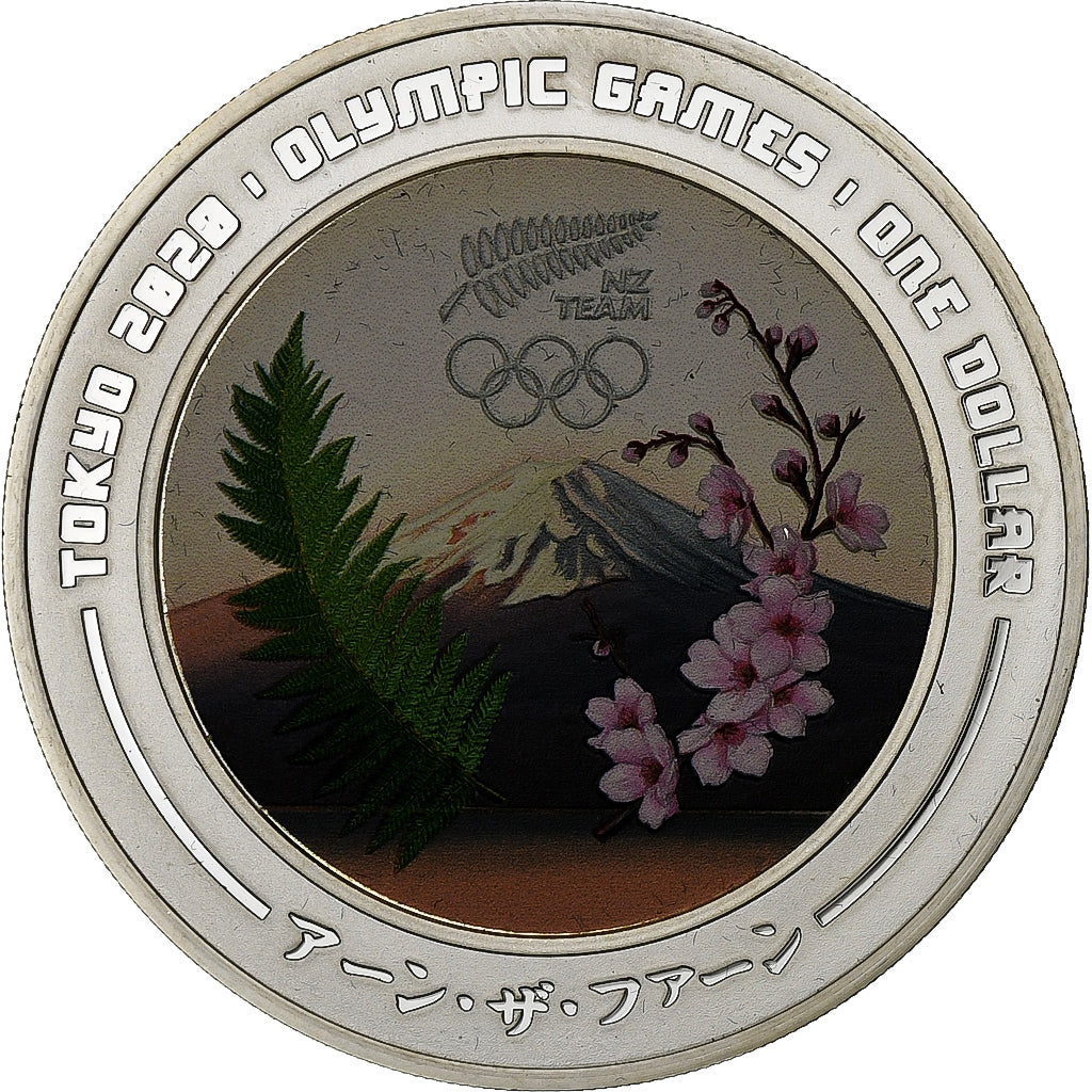 Nova Zelândia, Tokyo Olympic Games, 1 Dollar, 1 Oz, 2020, proof 1 Oz coloré