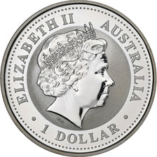 Australia, 1 Dollar, 1 Oz, Kookaburra, 2004, Proof Gilded, Srebro, MS(64)